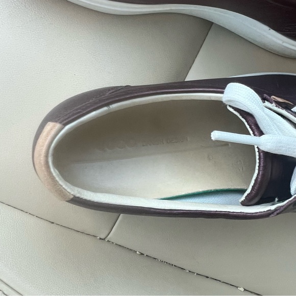 Ecco Soft 7 Leather Sneakers Womens 7 Andorra Red/Brown Lace Up Comfort - Picture 3 of 9